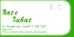 mate kubat business card